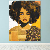 Afro-Amerikaanse vrouw collage Canvas Afdruk (Insitu (Houten vloer))
