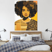 Afro-Amerikaanse vrouw collage Canvas Afdruk (Insitu (Slaapkamer))