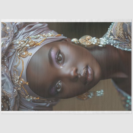 Afro-Amerikaanse vrouw decoupage Tissuepapier (Voorkant)