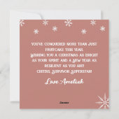 Afro-Amerikaanse vrouw die kanker overleefde is do Feestdagenkaart (Achterkant)