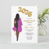 Afro-Amerikaanse vrouw foto Afstuderen Kaart (Staand voorkant)