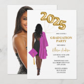 Afro-Amerikaanse vrouw foto Afstuderen Kaart (Voorkant / Achterkant)