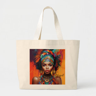 Afro-Amerikaanse vrouw gezegende jumbo-tas Grote Tote Bag
