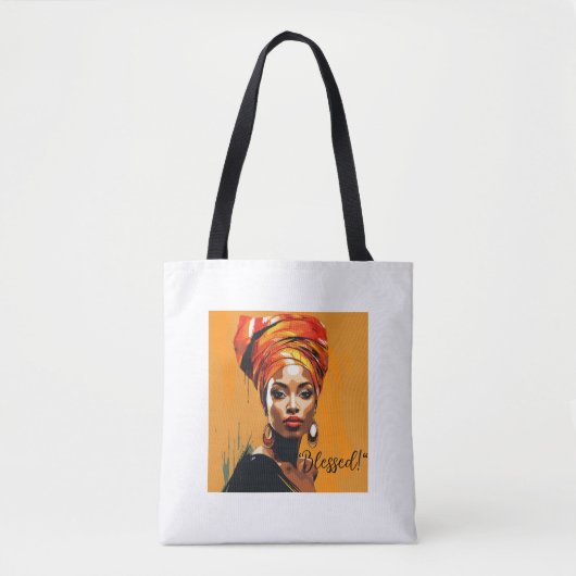 Afro-Amerikaanse vrouw gezegende tote Bag (Voorkant)