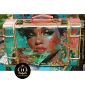 Afro-Amerikaanse vrouw Green Martini Decoupage Tissuepapier