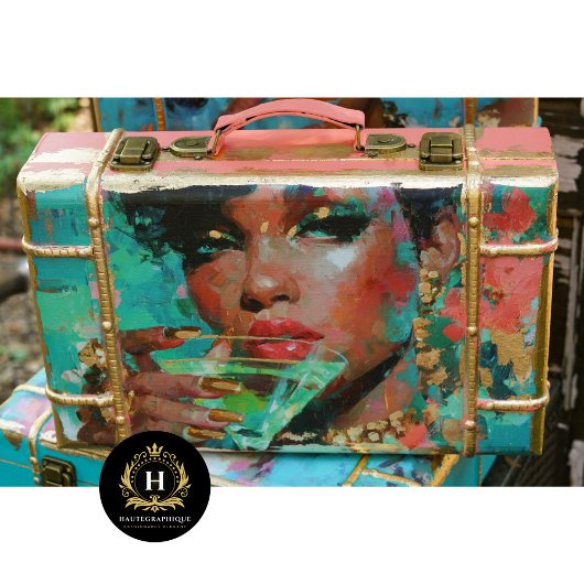 Afro-Amerikaanse vrouw Green Martini Decoupage Tissuepapier