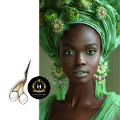 Afro-Amerikaanse Vrouw Groene Glamour Decoupage Tissuepapier