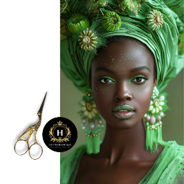 Afro-Amerikaanse Vrouw Groene Glamour Decoupage Tissuepapier