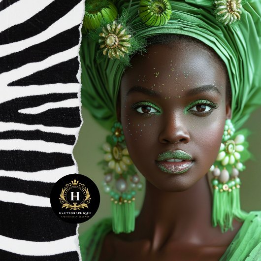 Afro-Amerikaanse Vrouw Groene Glamour Decoupage Tissuepapier