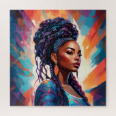 Afro-Amerikaanse vrouw haar haar in een kroon Legpuzzel (Verticaal)