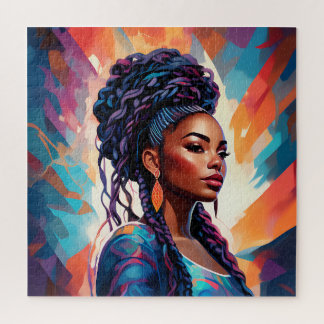 Afro-Amerikaanse vrouw haar haar in een kroon Legpuzzel