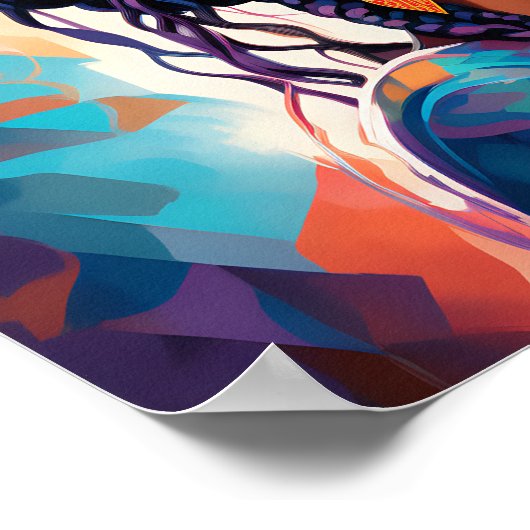 Afro-Amerikaanse vrouw haar haar in een kroon Poster (Hoek)