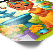 Afro-Amerikaanse vrouw in een tuin Foto Afdruk (Hoek)