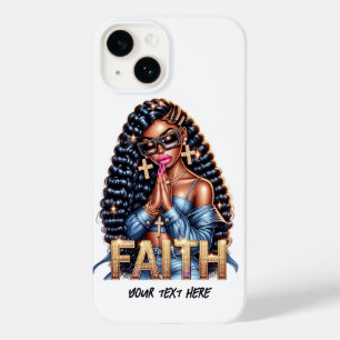 Afro-Amerikaanse vrouw in gebed Christelijk Case-Mate iPhone 14 Hoesje
