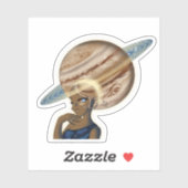 Afro-Amerikaanse vrouw Jupiter Sticker (Vel)