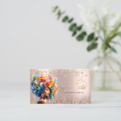 Afro Amerikaanse vrouw Kleurrijke haarschaar Visitekaartje (Staand voorkant)