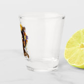 Afro-Amerikaanse Vrouw met Bloemen Afro Haar (3) Shot Glas (Rechts)