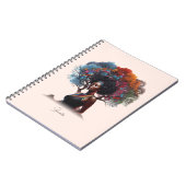 Afro-Amerikaanse vrouw met boomversierd haar Notitieboek (Linkerzijde)