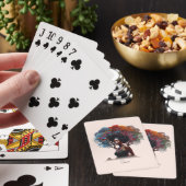 Afro-Amerikaanse vrouw met boomversierd haar Pokerkaarten (Insitu)