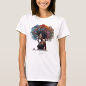 Afro-Amerikaanse vrouw met boomversierd haar T-shirt (Voorkant)