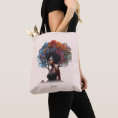 Afro-Amerikaanse vrouw met boomversierd haar Tote Bag (Dichtbij)