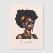 Afro-Amerikaanse vrouw met chique zonnebril (Voorkant)