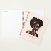 Afro-Amerikaanse vrouw met chique zonnebril Planner (Display)