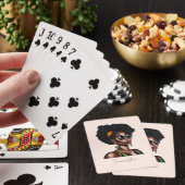 Afro-Amerikaanse vrouw met chique zonnebril Pokerkaarten (Insitu)
