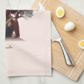 Afro-Amerikaanse vrouw met kleurrijke boom-versier Theedoek (Quarter Fold)