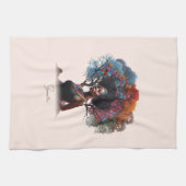 Afro-Amerikaanse vrouw met kleurrijke boom-versier Theedoek (Horizontaal)