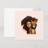 Afro-Amerikaanse vrouw met majestueuze leeuw (Voorkant / Achterkant)