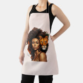 Afro-Amerikaanse vrouw met majestueuze leeuw Schort (Insitu)