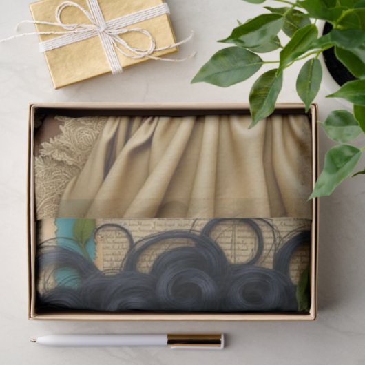 Afro-Amerikaanse vrouw Mixed Media Decoupage Tissuepapier (Geschenk)