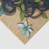 Afro-Amerikaanse vrouw Mixed Media Decoupage Tissuepapier (Detail)