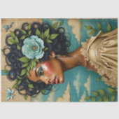 Afro-Amerikaanse vrouw Mixed Media Decoupage Tissuepapier (Voorkant)