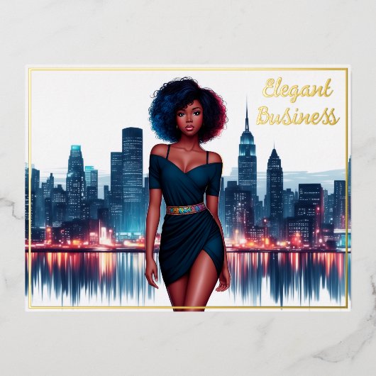 Afro-Amerikaanse vrouw modern decor  Folie Feestdagen Briefkaart (Voorkant)
