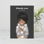 Afro-Amerikaanse vrouw Nieuwjaar / Kerstmis Bedankkaart (Staand voorkant)