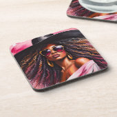 Afro-Amerikaanse Vrouw Onderzetters met Cork terug (Linkerzijde)