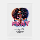 Afro-Amerikaanse vrouw op basis van geloof Christe Acryl Bord (Voorkant)