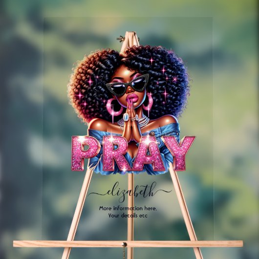 Afro-Amerikaanse vrouw op basis van geloof Christe Acryl Bord (Neutraal)