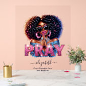 Afro-Amerikaanse vrouw op basis van geloof Christe Acryl Bord (Huwelijk)