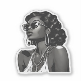 Afro-Amerikaanse vrouw op maat gesneden vinyl stic Sticker