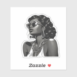 Afro-Amerikaanse vrouw op maat gesneden vinyl stic Sticker