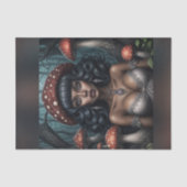 Afro-Amerikaanse vrouw Paddestoel Queen Decoupage Tissuepapier (Voorkant)