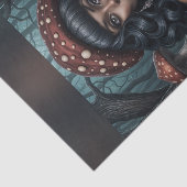 Afro-Amerikaanse vrouw Paddestoel Queen Decoupage Tissuepapier (Detail)