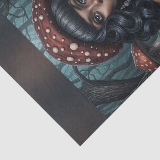 Afro-Amerikaanse vrouw Paddestoel Queen Decoupage Tissuepapier (Detail)