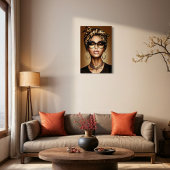 Afro-Amerikaanse vrouw portretkunst Canvas Afdruk