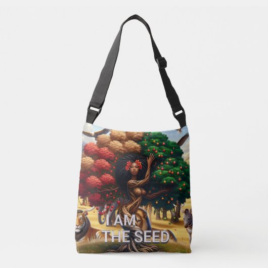 Afro-Amerikaanse vrouw Quote :Ik ben het Zaad Crossbody Tas (Voorkant)