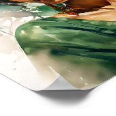 Afro-Amerikaanse Vrouw Rood en Groen Schilderen Poster (Hoek)