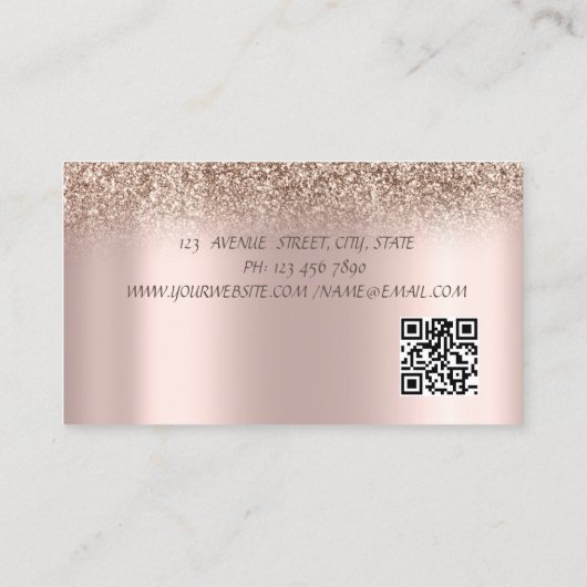 Afro-Amerikaanse Vrouw Schaar Roos Gouden Glitter Visitekaartje (Achterkant)